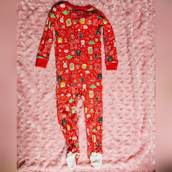 Amazon Essentials Red Star Wars Holiday Christmas Toddler Footie Pyjamas Siz 18M - Picture 7 of 7